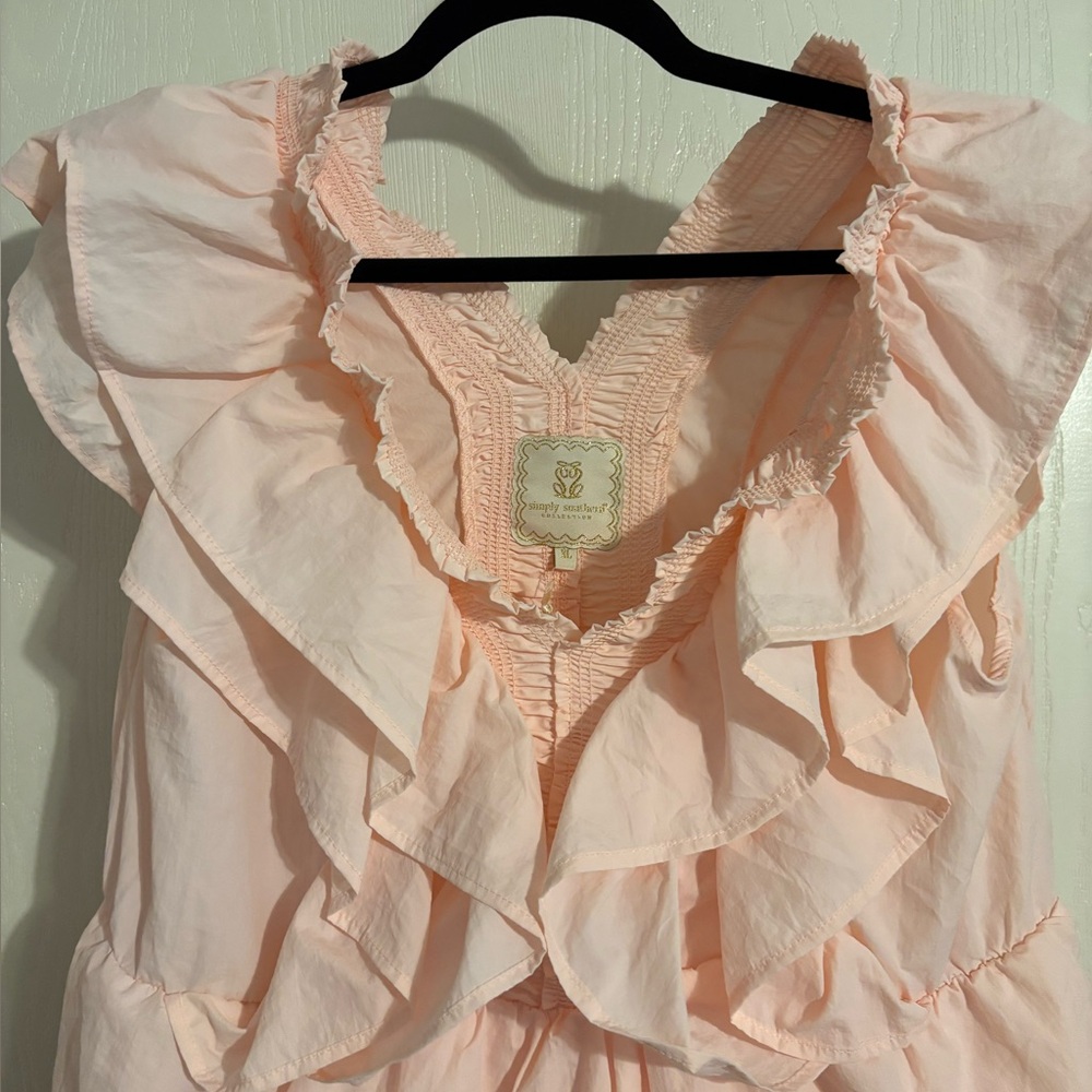 Simply Southern | Pale Pink Ruffled Tiered Dress | Size XL - Picture 7 of 7